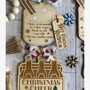 Intra απο ξύλο plywood  Χρώμα wenge 3mm-4mm πάχος - Πακέτο Drink Ornament Laser Δίασταση 6x6 cm INTRAFABR-110186192 - Image 2