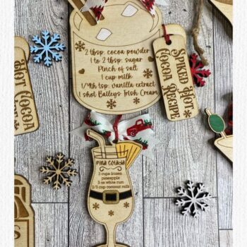 Intra απο ξύλο plywood  Χρώμα wenge 3mm-4mm πάχος - Πακέτο Drink Ornament Laser Δίασταση 6x6 cm INTRAFABR-110186192 - Image 4