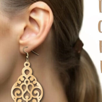 Intra απο ξύλο plywood Χρώμα wenge 3mm-4mm πάχος - Drop Earrings , Earrings . Δίασταση 3x3 cm INTRAFABR-106803688 - Image 3