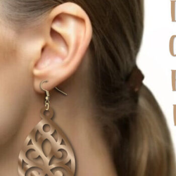 Intra απο ξύλο plywood Χρώμα wenge 3mm-4mm πάχος - Drop Earrings , Earrings . Δίασταση 3x3 cm INTRAFABR-106838383 - Image 3