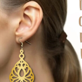 Intra απο ξύλο plywood  Χρώμα wenge 3mm-4mm πάχος - Σκουλαρίκια Drop Δίασταση 3x3 cm INTRAFABR-106750716 - Image 3