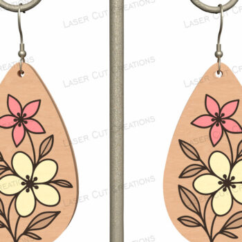 Intra απο ξύλο plywood  Χρώμα wenge 3mm-4mm πάχος - Σκουλαρίκια Dual Bloom Teardrop Δίασταση 3x3 cm INTRAFABR-106750762 - Image 1