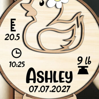 Intra απο ξύλο plywood Χρώμα wenge 3mm-4mm πάχος - Duck Baby Ανακοίνωση Round Board Δίασταση 30x20 cm INTRAFABR-106750773 - Image 2