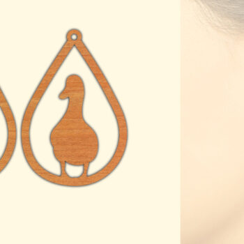 Intra απο ξύλο plywood  Χρώμα wenge 3mm-4mm πάχος - Ξύλινα σκουλαρίκια πάπιας κοπής με λέιζερ Δίασταση 3x3 cm INTRAFABR-41117459 - Image 1