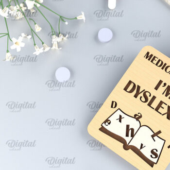 Intra απο ξύλο plywood  Χρώμα wenge 3mm-4mm πάχος - Ετικέτα Dyslexic Alert Tag .Medical Alert Tag Δίασταση 30x20 cm INTRAFABR-41117334 - Image 1