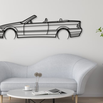 Intra απο ξύλο plywood Χρώμα wenge 3mm-4mm πάχος - E36 Convertible Car Silhouette Δίασταση 20x20 cm INTRAFABR-102906073 - Image 1