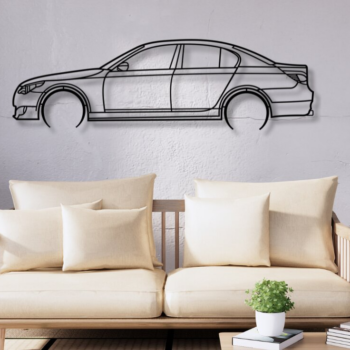 Intra απο ξύλο plywood Χρώμα wenge 3mm-4mm πάχος - E60 διανυσματική σιλουέτα αυτοκινήτου κοπής με λέιζερ Δίασταση 20x20 cm INTRAFABR-110052078 - Image 1