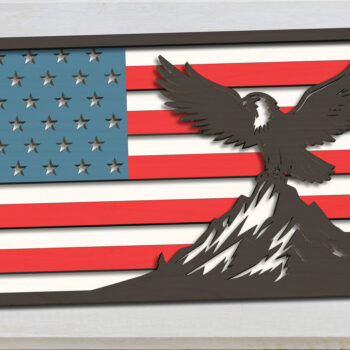 Intra απο ξύλο plywood Χρώμα wenge 3mm-4mm πάχος - Eagle American Flag DIY Cut File Δίασταση 20x20 cm INTRAFABR-110052096 - Image 2