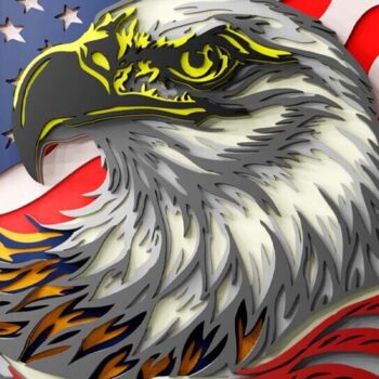 Intra απο ξύλο plywood Χρώμα wenge 3mm-4mm πάχος - Eagle and Flag Πολυεπίπεδα 3D αρχεία Δίασταση 250x250 cm INTRAFABR-110052101 - Image 2