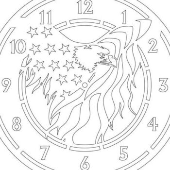 Intra απο ξύλο plywood  Χρώμα wenge 3mm-4mm πάχος - Πρότυπο κοπής ρολογιού σημαία αετού Δίασταση 20x20 cm INTRAFABR-109998495 - Image 2