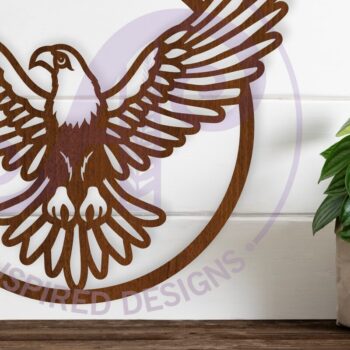 Intra απο ξύλο plywood  Χρώμα wenge 3mm-4mm πάχος - Eagle Front σε επιτοίχια πινακίδα Δίασταση 30x20 cm INTRAFABR-109998532 - Image 1
