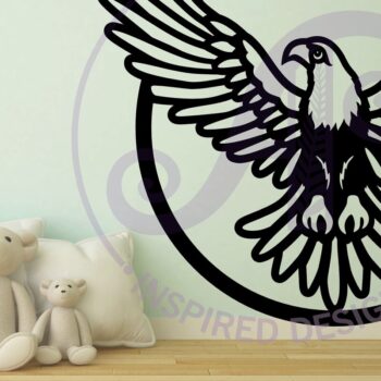 Intra απο ξύλο plywood  Χρώμα wenge 3mm-4mm πάχος - Eagle Front σε επιτοίχια πινακίδα Δίασταση 30x20 cm INTRAFABR-109998532 - Image 2