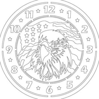 Intra απο ξύλο plywood  Χρώμα wenge 3mm-4mm πάχος - Πρότυπο κοπής ρολογιού σημαίας αετού Δίασταση 20x20 cm INTRAFABR-110052075 - Image 2