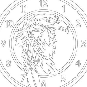 Intra απο ξύλο plywood  Χρώμα wenge 3mm-4mm πάχος - Πρότυπο κοπής εγγενούς ρολογιού Eagle Head Δίασταση 20x20 cm INTRAFABR-109998444 - Image 2