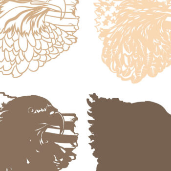 Intra απο ξύλο plywood Χρώμα wenge 3mm-4mm πάχος - Eagle Multilayer /3D Patriotic Eagle Δίασταση 30x20 cm INTRAFABR-50076201 - Image 2