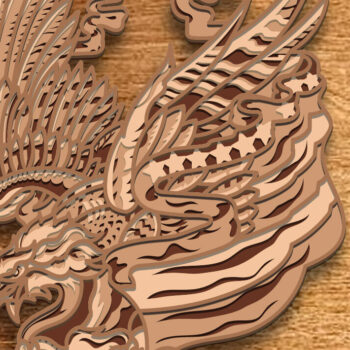 Intra απο ξύλο plywood Χρώμα wenge 3mm-4mm πάχος - Eagle Multilayer /3D Patriotic Eagle/ Δίασταση 30x20 cm INTRAFABR-50216545 - Image 1