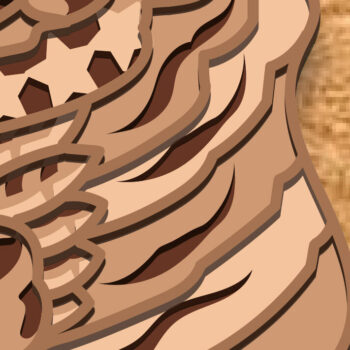 Intra απο ξύλο plywood Χρώμα wenge 3mm-4mm πάχος - Eagle Multilayer /3D Patriotic Eagle/ Δίασταση 30x20 cm INTRAFABR-50216545 - Image 3