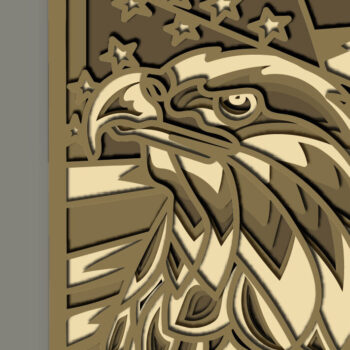 Intra απο ξύλο plywood Χρώμα wenge 3mm-4mm πάχος - Eagle Multilayer / 3D Patriotic Eagle Δίασταση 30x20 cm INTRAFABR-50272035 - Image 1