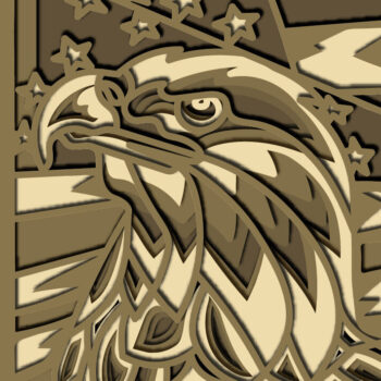 Intra απο ξύλο plywood Χρώμα wenge 3mm-4mm πάχος - Eagle Multilayer / 3D Patriotic Eagle Δίασταση 30x20 cm INTRAFABR-50272035 - Image 3