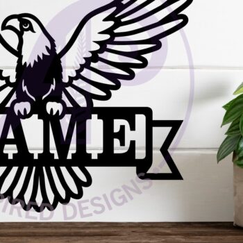 Intra απο ξύλο plywood Χρώμα wenge 3mm-4mm πάχος - Eagle Name Sign κοπής με λέιζερ Δίασταση 30x20 cm INTRAFABR-48106843 - Image 2