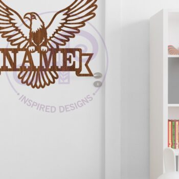 Intra απο ξύλο plywood Χρώμα wenge 3mm-4mm πάχος - Eagle Name Sign κοπής με λέιζερ Δίασταση 30x20 cm INTRAFABR-48106843 - Image 3