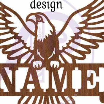 Intra απο ξύλο plywood Χρώμα wenge 3mm-4mm πάχος - Eagle Name Sign κοπής με λέιζερ Δίασταση 30x20 cm INTRAFABR-48106843 - Image 4