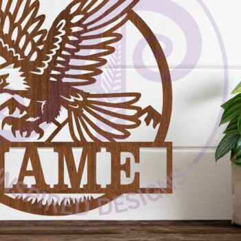 Intra απο ξύλο plywood Χρώμα wenge 3mm-4mm πάχος - Eagle Name Sign Laser Δίασταση 30x20 cm INTRAFABR-48108259 - Image 2