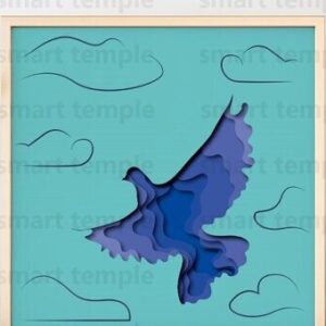 Intra απο ξύλο plywood  Χρώμα wenge 3mm-4mm πάχος - Eagle Shadow Box , Birds 3d Paper Art Δίασταση 25x25 cm INTRAFABR-48108948