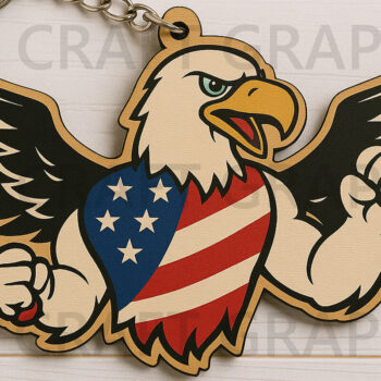 Intra απο ξύλο plywood Χρώμα wenge 3mm-4mm πάχος - Eagle USA Keychain Δίασταση 4x4 cm INTRAFABR-48028021 - Image 1