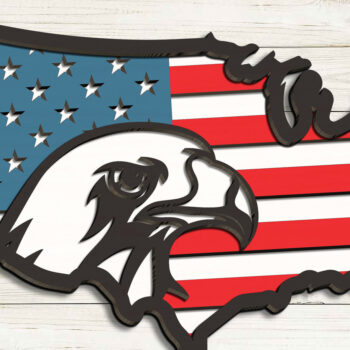 Intra απο ξύλο plywood Χρώμα wenge 3mm-4mm πάχος - Eagle USA Χάρτης American Flag Δίασταση 20x20 cm INTRAFABR-50098272 - Image 2