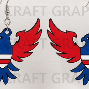 Intra απο ξύλο plywood  Χρώμα wenge 3mm-4mm πάχος - Eagle Wings Patriotic Earrings Δίασταση 3x3 cm INTRAFABR-110840949