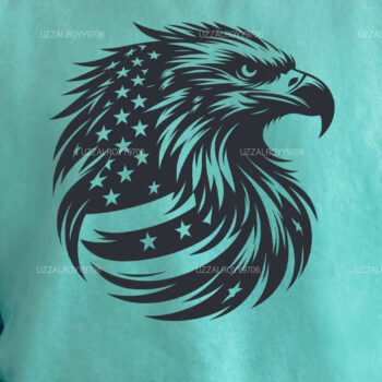 Intra απο ξύλο plywood  Χρώμα wenge 3mm-4mm πάχος - Μπλουζάκι αετός με αμερικανική σημαία Δίασταση 40x50 cm INTRAFABR-110984041 - Image 4