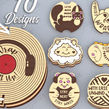 Intra απο ξύλο plywood  Χρώμα wenge 3mm-4mm πάχος - Πακέτο κοπής με λέιζερ Organiser Cord Ακουστικών Δίασταση 20x20 cm INTRAFABR-103633087 - Image 1