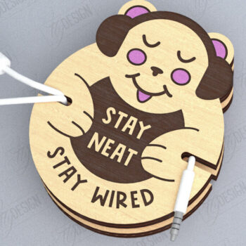 Intra απο ξύλο plywood  Χρώμα wenge 3mm-4mm πάχος - Ακουστικό Cord Organizer | CNC Δίασταση 20x20 cm INTRAFABR-91078578 - Image 1