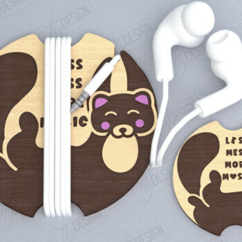 Intra απο ξύλο plywood  Χρώμα wenge 3mm-4mm πάχος - Ακουστικό Cord Organizer | CNC Δίασταση 20x20 cm INTRAFABR-83072395 - Image 1