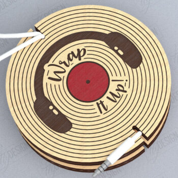 Intra απο ξύλο plywood  Χρώμα wenge 3mm-4mm πάχος - Ακουστικό Cord Organizer | CNC Δίασταση 20x20 cm INTRAFABR-83078444 - Image 1