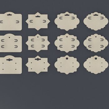 Intra απο ξύλο plywood Χρώμα wenge 3mm-4mm πάχος - Earring Card / Jewelry Card Holder Δίασταση 3x3 cm INTRAFABR-83464751 - Image 1