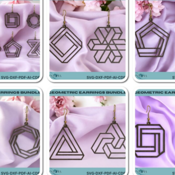 Intra απο ξύλο plywood  Χρώμα wenge 3mm-4mm πάχος - Πακέτο σχεδίασης σκουλαρικιών 243 Δίασταση 3x3 cm INTRAFABR-80759886 - Image 1