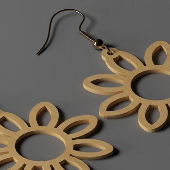 Intra απο ξύλο plywood  Χρώμα wenge 3mm-4mm πάχος - Σχέδια Σκουλαρίκια Κοσμήματα Glowforge Cricut Δίασταση 3x3 cm INTRAFABR-80759891 - Image 3