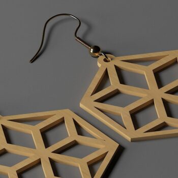 Intra απο ξύλο plywood  Χρώμα wenge 3mm-4mm πάχος - Σχέδια Σκουλαρίκια Κοσμήματα Glowforge Cricut Δίασταση 3x3 cm INTRAFABR-80759891 - Image 4