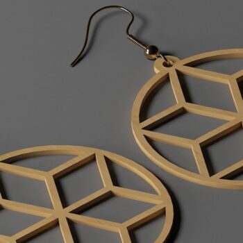 Intra απο ξύλο plywood  Χρώμα wenge 3mm-4mm πάχος - Σχέδια Σκουλαρίκια Κοσμήματα Glowforge Cricut Δίασταση 3x3 cm INTRAFABR-80759891 - Image 6