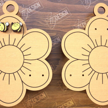 Intra απο ξύλο plywood Χρώμα wenge 3mm-4mm πάχος - Εμφάνιση σκουλαρικιών | Οθόνη σε σχήμα λουλουδιού Δίασταση 3x3 cm INTRAFABR-86174787 - Image 1