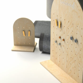 Intra απο ξύλο plywood  Χρώμα wenge 3mm-4mm πάχος - Βάση οθόνης σκουλαρικιών Δίασταση 3x3 cm INTRAFABR-81468465 - Image 3