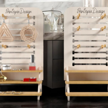 Intra απο ξύλο plywood  Χρώμα wenge 3mm-4mm πάχος - Βάση οθόνης σκουλαρικιών 208 Δίασταση 3x3 cm INTRAFABR-82819170 - Image 1