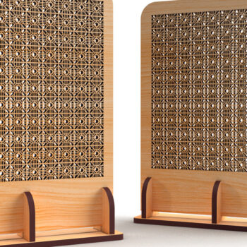 Intra απο ξύλο plywood  Χρώμα wenge 3mm-4mm πάχος - Στάση οθόνης σκουλαρικιών Βάση σκουλαρικιών Δίασταση 69x5 cm INTRAFABR-83205378 - Image 2