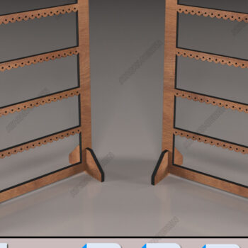 Intra απο ξύλο plywood  Χρώμα wenge 3mm-4mm πάχος - Οργάνωση κοσμημάτων με βάση για σκουλαρίκια Δίασταση 3x3 cm INTRAFABR-82705031 - Image 3