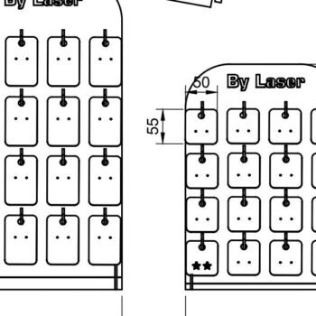 Intra απο ξύλο plywood  Χρώμα wenge 3mm-4mm πάχος - Στάση οθόνης σκουλαρικιών, με λέιζερ Δίασταση 3x3 cm INTRAFABR-82705042 - Image 8