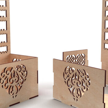 Intra απο ξύλο plywood  Χρώμα wenge 3mm-4mm πάχος - Στάση οθόνης σκουλαρικιών Δίασταση 3x3 cm INTRAFABR-105557701 - Image 2