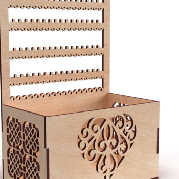 Intra απο ξύλο plywood  Χρώμα wenge 3mm-4mm πάχος - Στάση οθόνης σκουλαρικιών Δίασταση 3x3 cm INTRAFABR-105557701 - Image 3