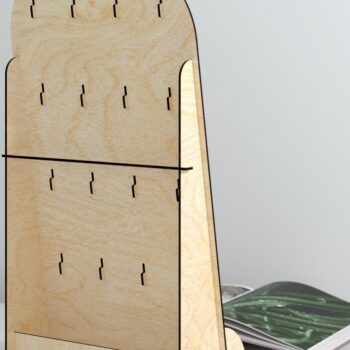 Intra απο ξύλο plywood  Χρώμα wenge 3mm-4mm πάχος - Στάση οθόνης σκουλαρικιών - Δίασταση 3x3 cm INTRAFABR-105557732 - Image 4